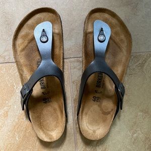 Birkenstock Gizeh Size 40 Anthrocite Birko Floor Sandals - Worn once!